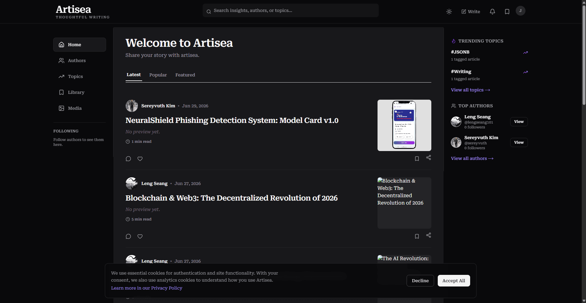 ArtiSea - Digital Publishing Platform